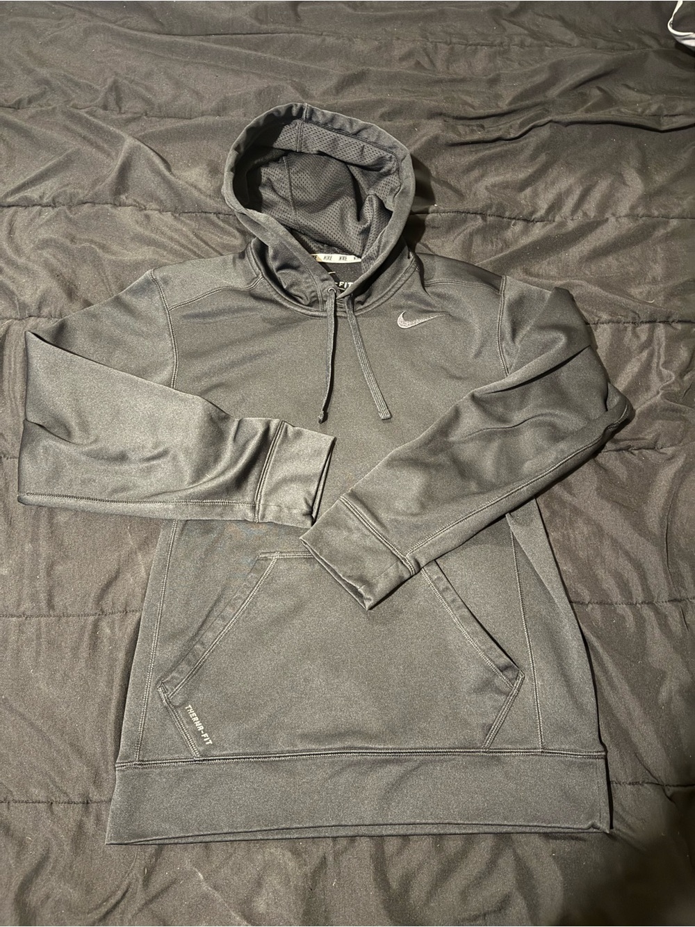 Nike Men's Charcoal Gray Pullover Hoodie with Swoosh